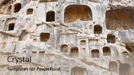  Presentation with buddha - Presentation theme having bodhisattvas carved in the monolith background and a mint green colored foreground