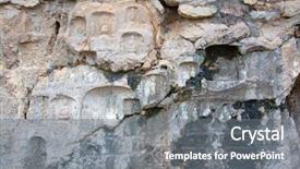  Presentation with buddha - Presentation theme with bodhisattvas carved in the monolith background and a gray colored foreground