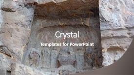  Presentation with buddha - Audience pleasing presentation theme consisting of bodhisattvas carved in the monolith backdrop and a gray colored foreground