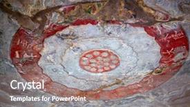  Presentation with buddha - PPT theme with bodhisattvas carved in the monolith background and a coral colored foreground