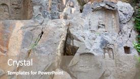  Presentation with hindu buddha - Cool new presentation theme with bodhisattvas carved in the monolith backdrop and a gray colored foreground