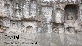  Presentation with buddha - PPT theme enhanced with bodhisattvas carved in the monolith background and a light gray colored foreground