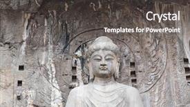  Presentation with buddha - Presentation theme with bodhisattvas carved in the monolith background and a  colored foreground