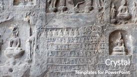  Presentation with buddha - Slide deck featuring bodhisattvas carved in the monolith background and a  colored foreground