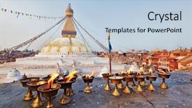  Presentation with nepal flag - Slide set consisting of bodhnath stupa in kathmandu nepal background and a  colored foreground