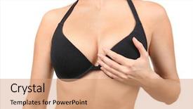  Presentation with cosmetic surgery close up - PPT theme with bodice - plastic surgery concept closeup view background and a coral colored foreground