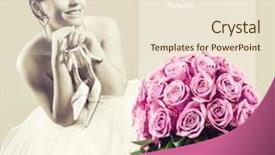  Presentation with dress shoes - PPT layouts with bodice - sitting beauty bride in white background and a lemonade colored foreground