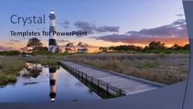  Presentation with north carolina - Slides with bodie-island-light-station background and a light blue colored foreground