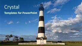  Presentation with north carolina - Presentation design with bodie-island-light-station background and a ocean colored foreground