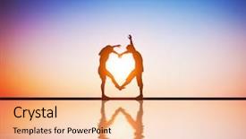  Presentation with loving hearts love heart candy - Slide deck enhanced with bodies at sunset with water background and a coral colored foreground