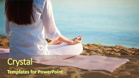  Presentation with relaxing - Beautiful presentation theme featuring bodies equilibrium - back of meditating woman relaxing backdrop and a  colored foreground