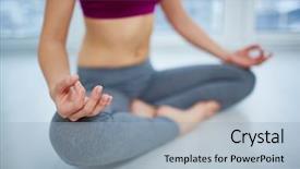  Presentation with equilibrium - Presentation design having bodies equilibrium - harmony of spirit and body background and a  colored foreground