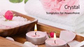  Presentation with equilibrium - Slide set featuring bodies equilibrium - pink candles and bath salt background and a lemonade colored foreground