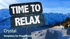  Presentation with equilibrium - Slide set with bodies equilibrium - time to relax sign background and a ocean colored foreground