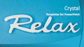  Presentation with equilibrium - Presentation theme having bodies equilibrium - word relax on blue background background and a teal colored foreground