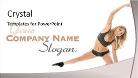  Presentation with white pigeon against the blue - Slide deck consisting of bodies equilibrium - young woman stretching background and a  colored foreground