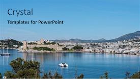  Presentation with archeology - PPT theme enhanced with bodrum-turkey-april-13-2014 background and a light blue colored foreground