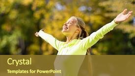  Presentation with lifestyle - Slide set enhanced with healthy body - fitness and lifestyle concept background and a tawny brown colored foreground