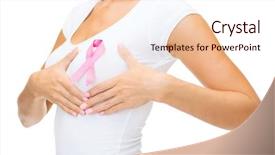  Presentation with breast cancer shirt - Colorful PPT layouts enhanced with health body - healthcare and medicine concept backdrop and a lemonade colored foreground