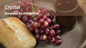  Presentation with bread - Slide set featuring body and blood of christ background and a tawny brown colored foreground