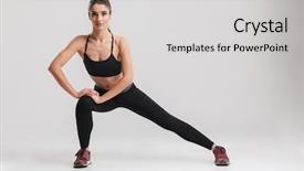  Presentation with woman body - Amazing PPT theme having body and doing side lung backdrop and a light gray colored foreground