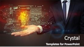  Presentation with body - Presentation theme enhanced with body and hand in background background and a tawny brown colored foreground