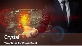  Presentation with body - Presentation theme having body and hand in background background and a  colored foreground