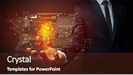  Presentation with body - Presentation having body and hand in background background and a  colored foreground