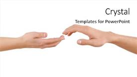  Presentation with helping hand - Slides featuring body believers - helping hand isolated on white background and a white colored foreground