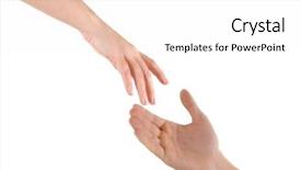  Presentation with helping hand - Colorful slide set enhanced with body believers - helping hand isolated on white backdrop and a white colored foreground