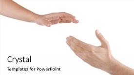  Presentation with helping hand - Beautiful presentation theme featuring body believers - helping hand isolated on white backdrop and a white colored foreground