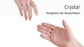  Presentation with helping hand - Presentation theme having body believers - helping hand isolated on white background and a white colored foreground