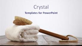  Presentation with brush - PPT theme with body-brush-with-white-towel background and a sky blue colored foreground