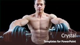 Presentation with car body repairer holding - PPT layouts enhanced with body builder man holding weight background and a tawny brown colored foreground