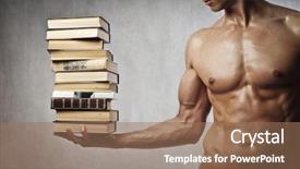  Presentation with body building - Presentation theme enhanced with body building - closeup of a muscular young background and a coral colored foreground