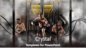  Presentation with battle - Beautiful slide deck featuring body building - group man working backdrop and a tawny brown colored foreground
