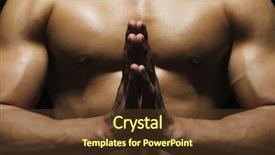  Presentation with human resource management section - Theme with body building - mid section view background and a tawny brown colored foreground