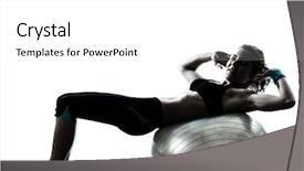  Presentation with fitness - PPT layouts featuring body building - one caucasian woman exercising fitness background and a  colored foreground
