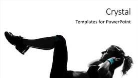  Presentation with body building - PPT layouts featuring body building - one woman exercising workout fitness background and a white colored foreground
