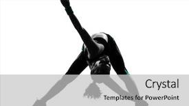  Presentation with workout - PPT theme having body building - one woman exercising workout fitness background and a  colored foreground
