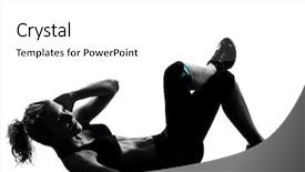  Presentation with workout - Slide set enhanced with body building - one woman exercising workout fitness background and a white colored foreground