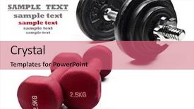  Presentation with body building - Slides with body building - red and black exercising dumbbells background and a coral colored foreground