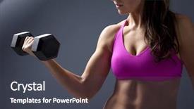  Presentation with body building - Presentation consisting of body building - studio photo of attractive young background and a dark gray colored foreground