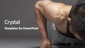  Presentation with body building - Presentation design with body building - young asian man doing pushup background and a dark gray colored foreground