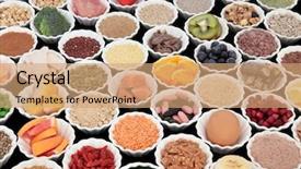  Presentation with health building - Slide set featuring body building protein super food background and a coral colored foreground