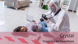  Presentation with crime scene - Audience pleasing PPT layouts consisting of body camera police - forensic investigator at the crime backdrop and a coral colored foreground