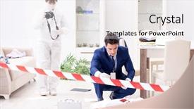  Presentation with crime scene - Colorful slide deck enhanced with body camera police - forensics investigator at the scene backdrop and a white colored foreground
