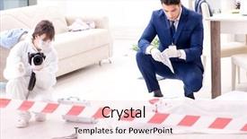  Presentation with crime scene - Slides featuring body camera police - forensics investigator at the scene background and a lemonade colored foreground