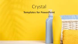  Presentation with product - PPT theme with body-care-items-and-bathroom background and a yellow colored foreground