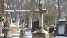  Presentation with cemetery - Audience pleasing presentation design consisting of body christ - cemetery with tombstones in winter backdrop and a gray colored foreground